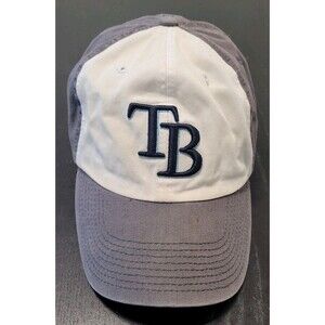 Tampa Bay Rays 47 Brand Hat Baseball Cap White & Faded Navy Blue MLB Strap Back
